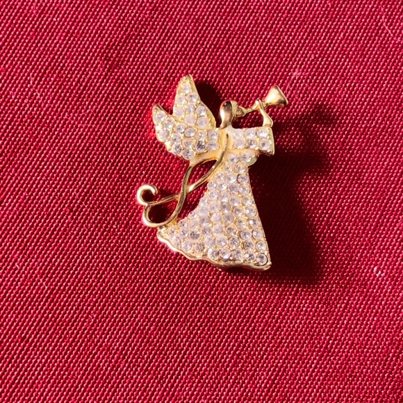 MONET💥VINTAGE💥RHINESTONES ANGEL - Picture 2 of 4